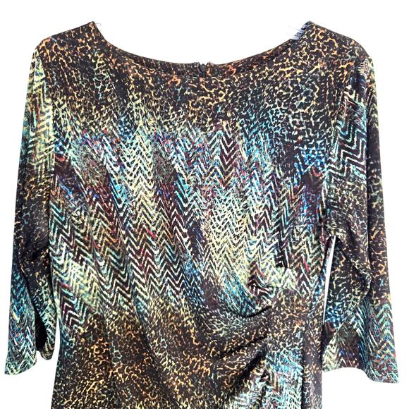 Cato Women's Dress 12 Multicolored Print Misses Size Large L Party Work Church - Picture 2 of 8